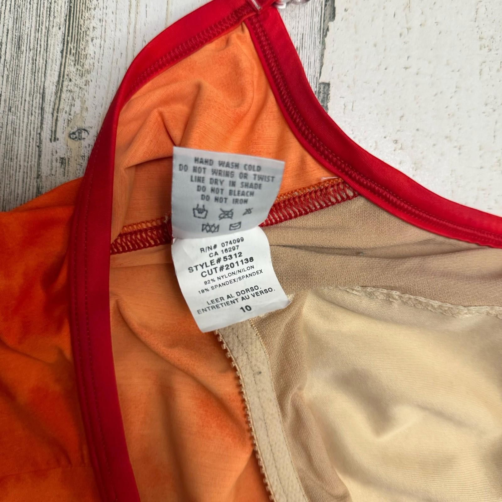 Jagermeister Vintage JAG high Leg Ut One Piece Orange One Piece Swimsuit Size ONE SIZE - 5 Thumbnail