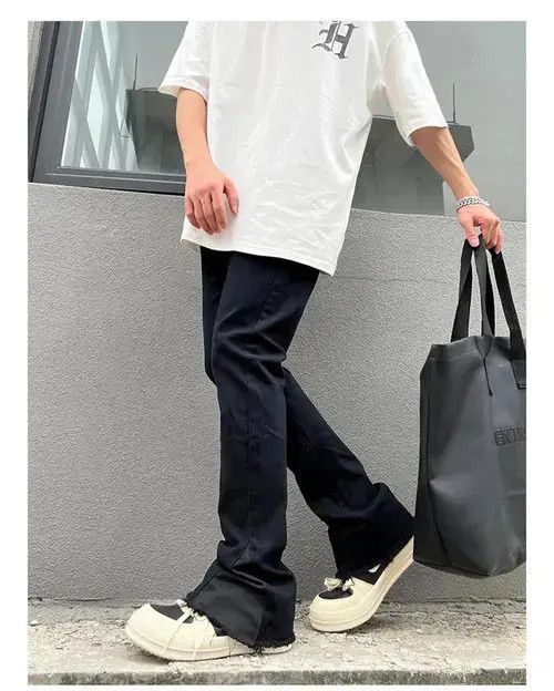 VIBE Y2K Black Flared Baggy Leg Jeans Size US 31 - 3 Thumbnail