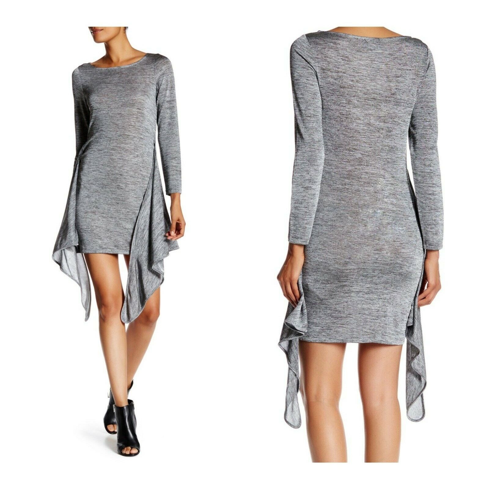 The Kooples The Kooples Women's Sharkbite Hem Dress Heather Gray Poly Size XS / US 0-2 / IT 36-38 - 1 Thumbnail