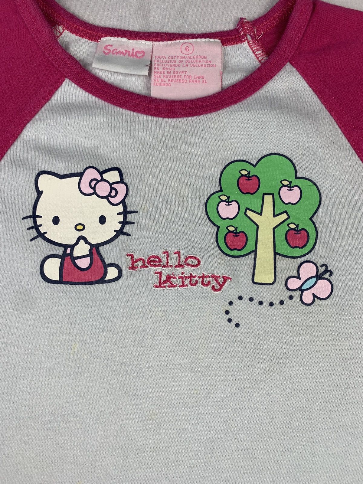 Anime 2000s Hello Kitty by Sanrio Cute Embroidered Icon Baby Tee Size XS / US 0-2 / IT 36-38 - 4 Thumbnail