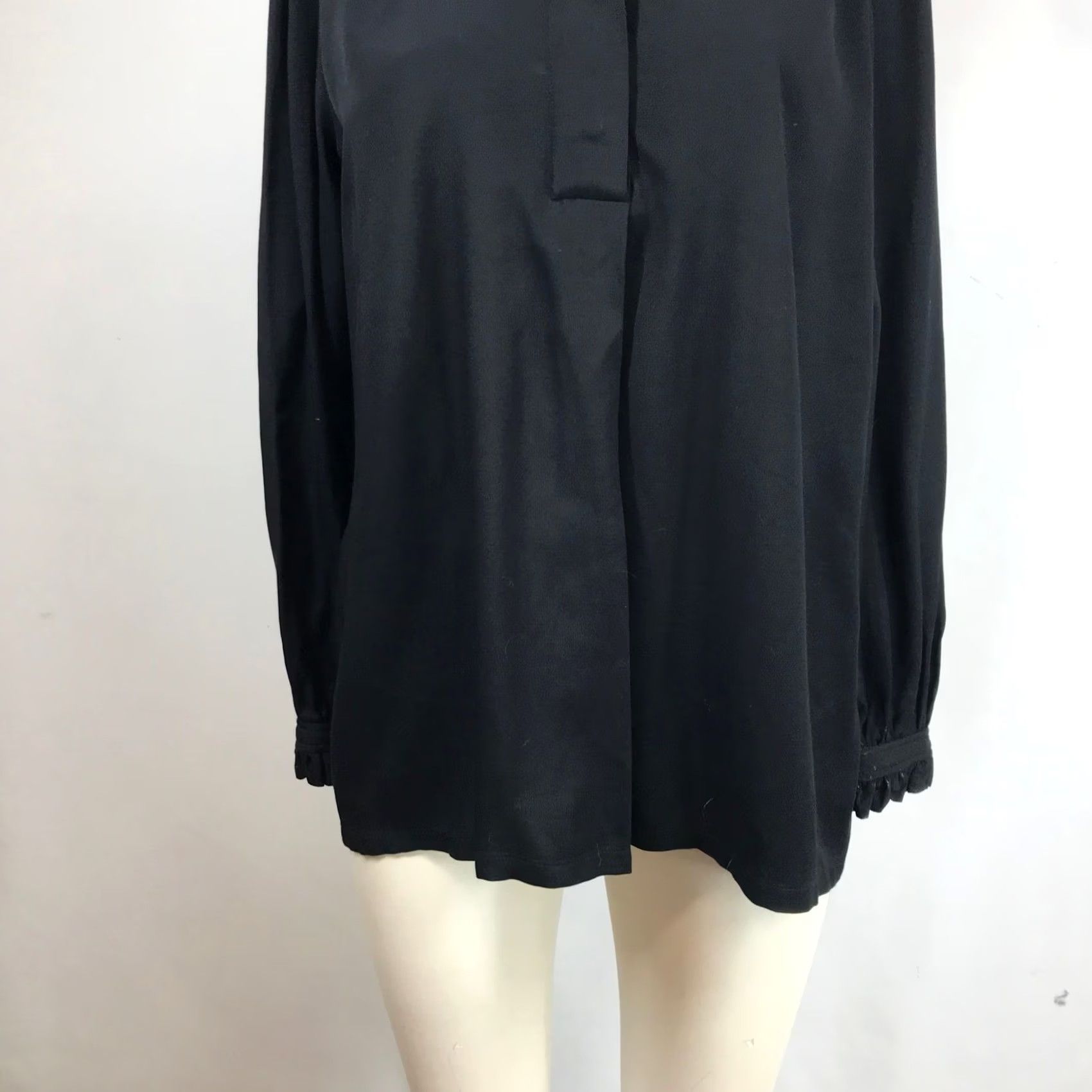 A.P.C. A.P.C. Black Ruffle Collar Blouse Long Sleeve Top FR 42 Women Size M / US 6-8 / IT 42-44 - 3 Thumbnail