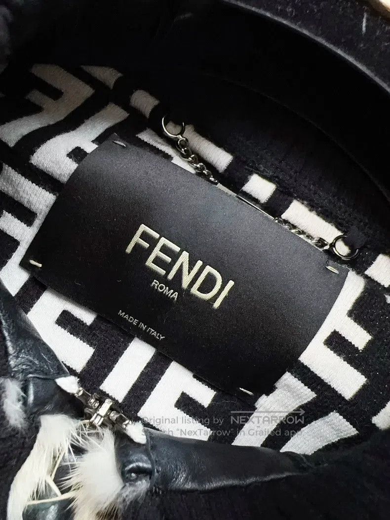 Fendi Fendi Black and White Monogram Diamond Pattern Mink Fur Ja Size M / US 6-8 / IT 42-44 - 5 Thumbnail