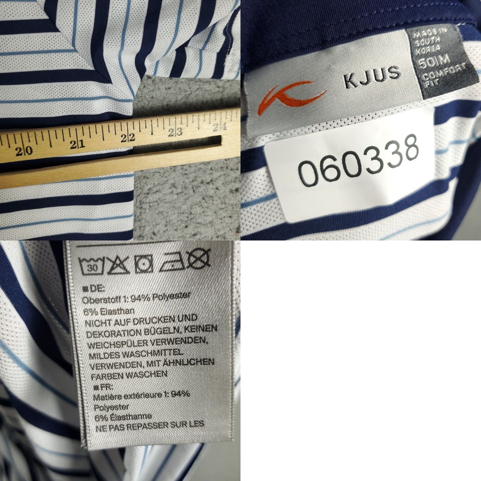 KJUS KJUS Polo Shirt Mens Size Medium 50 Blue Striped Golf Casual Short Sleeve Size US M / EU 48-50 / 2 - 8 Thumbnail