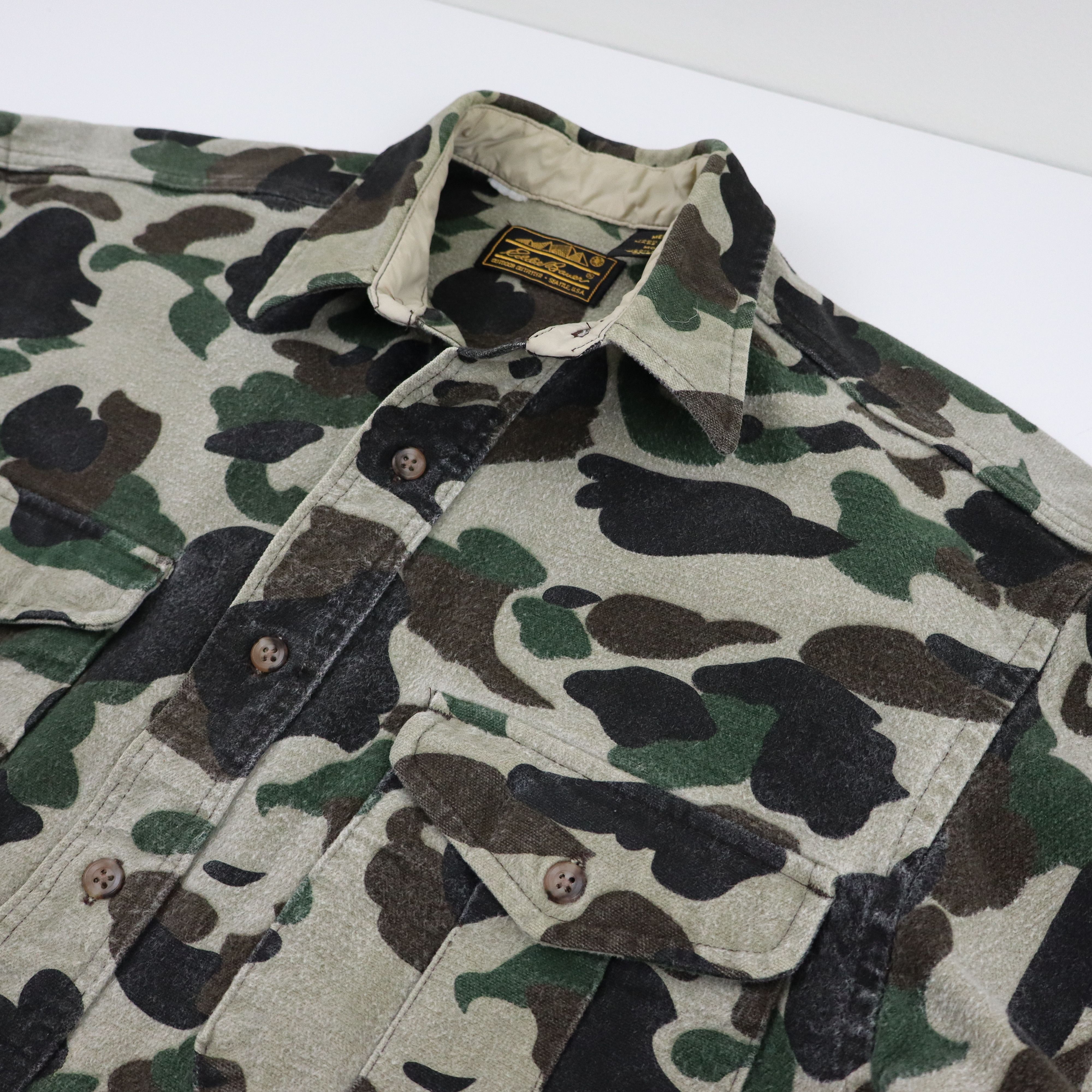 Eddie Bauer × Vintage Vintage 90s Camo Military Flannel Button Down Shirt Shacket Size US M / EU 48-50 / 2 - 6 Thumbnail
