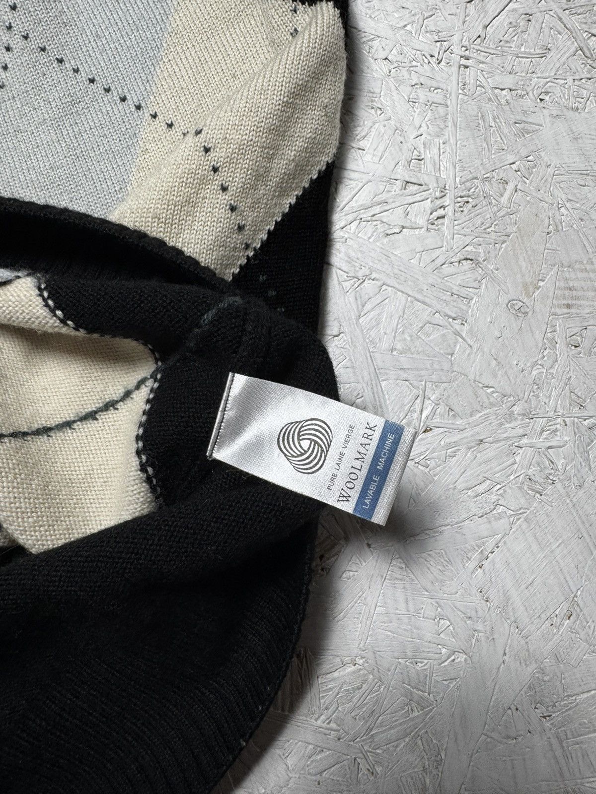 Lacoste × Vintage Vintage Lacoste Grandpa Black Blue Brown Cardigan Rhombuses Size US L / EU 52-54 / 3 - 2 Thumbnail