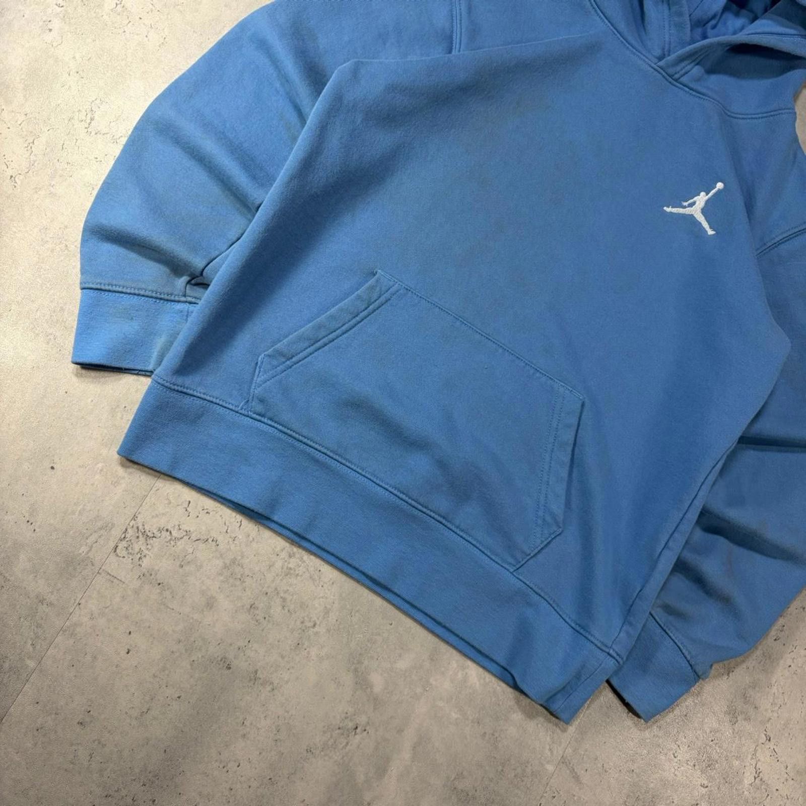 Jordan Brand Y2K Light Blue Jordan Faded Distressed Boxy Hoodie Size XS / US 0-2 / IT 36-38 - 4 Thumbnail