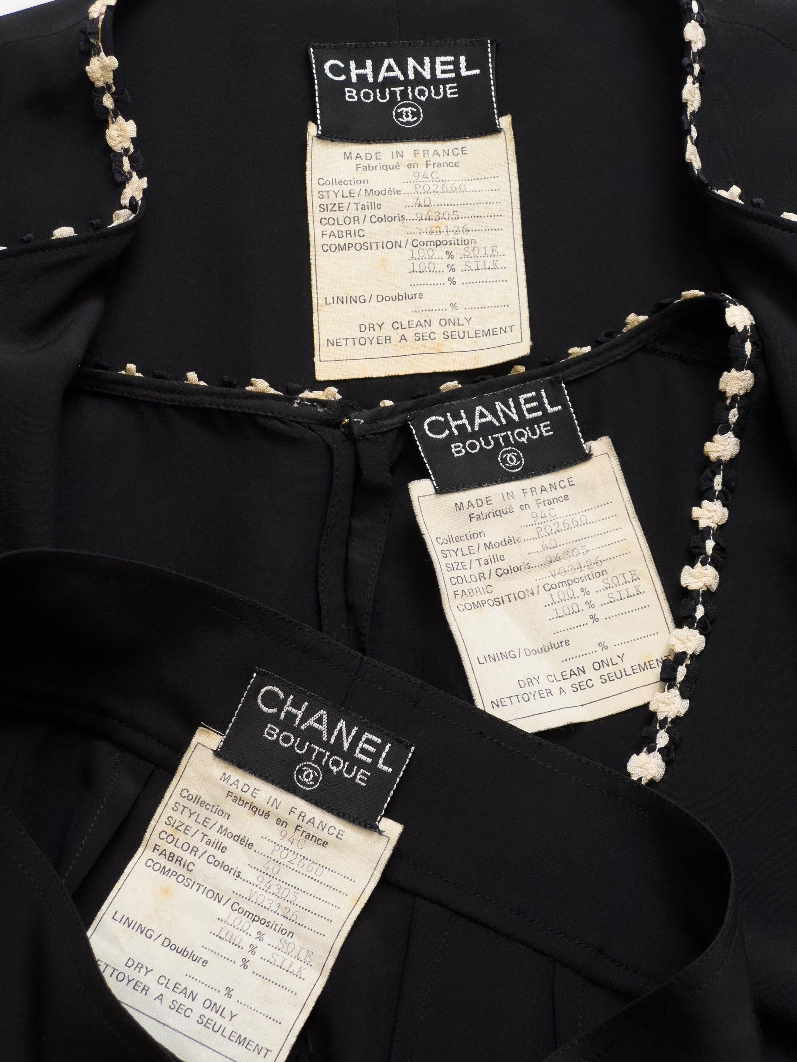 1994 CHANEL Cruise Collection Silk Three Piece