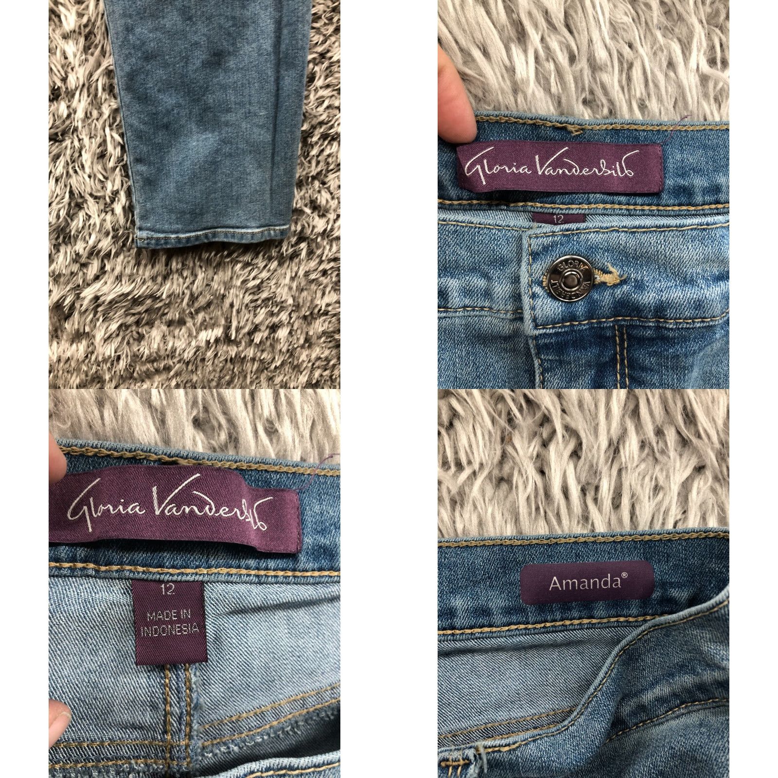 Gloria Vanderbilt Gloria Vanderbilt Amanda Jeans Size 12 Womens Mid Rise Dark Wash Blue Denim Jeans Regular Rise 30in 5-Pocket Design Belt Loops Zipper Button Size 34" / US 12 / IT 48 - 8 Thumbnail