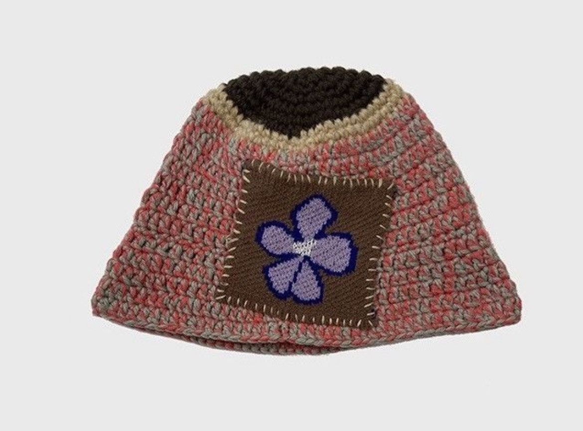 Japanese Brand Outdoor retro floral knitted tulip hat bucket hat Size ONE SIZE - 4 Thumbnail