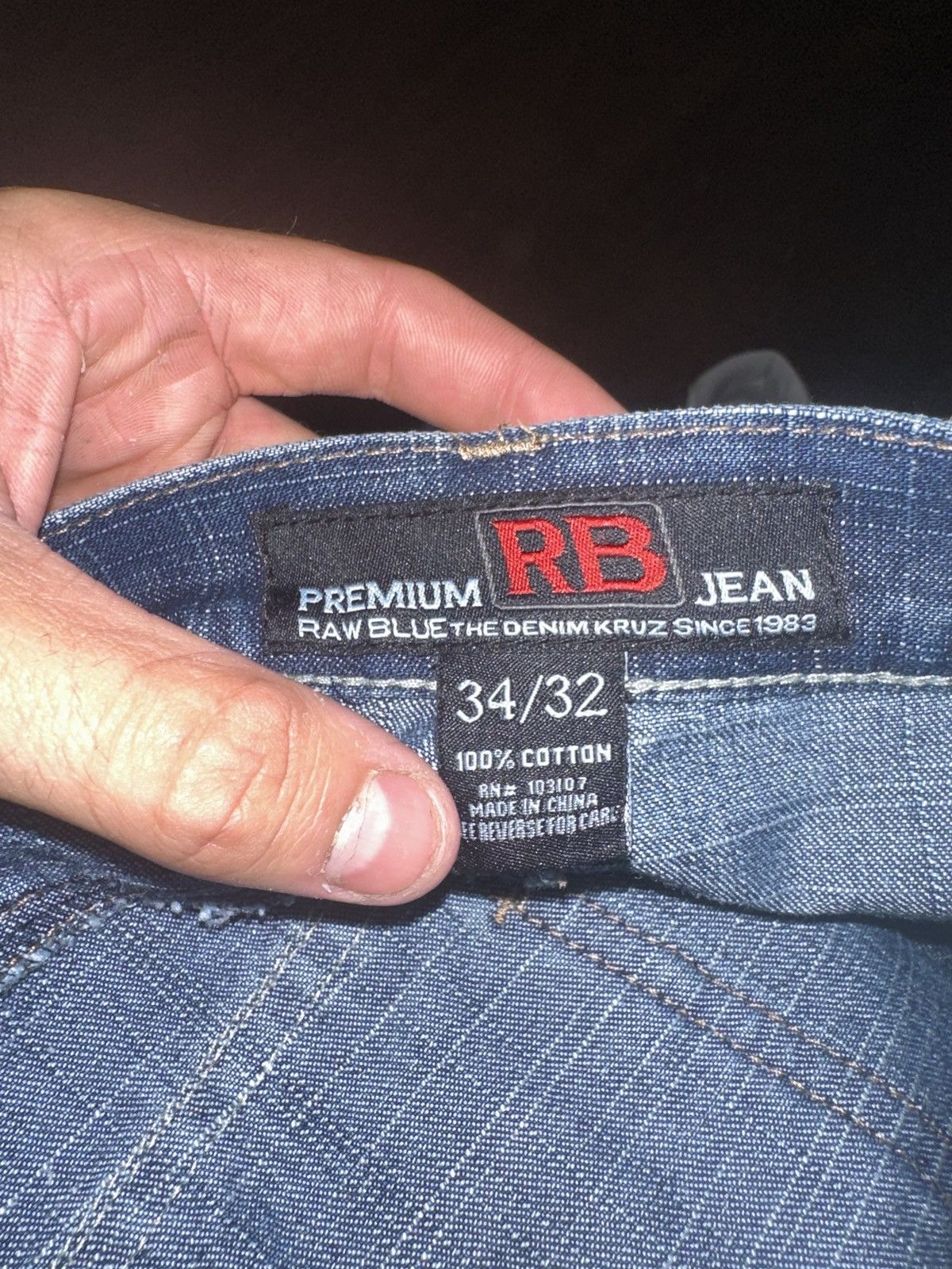 Vintage Raw blue jeans Size US 34 / EU 50 - 7 Thumbnail