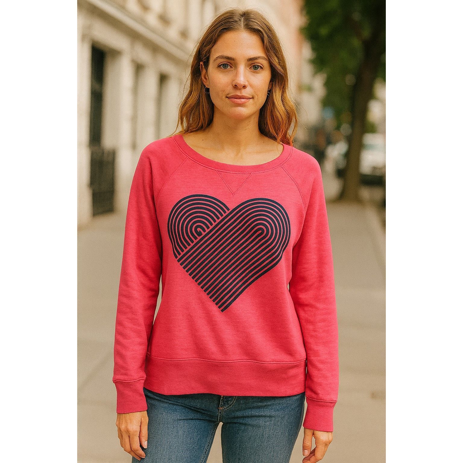 Other Xhilaration Pink Heart Graphic Sweatshirt Size L Size L / US 10 / IT 46 - 2 Thumbnail