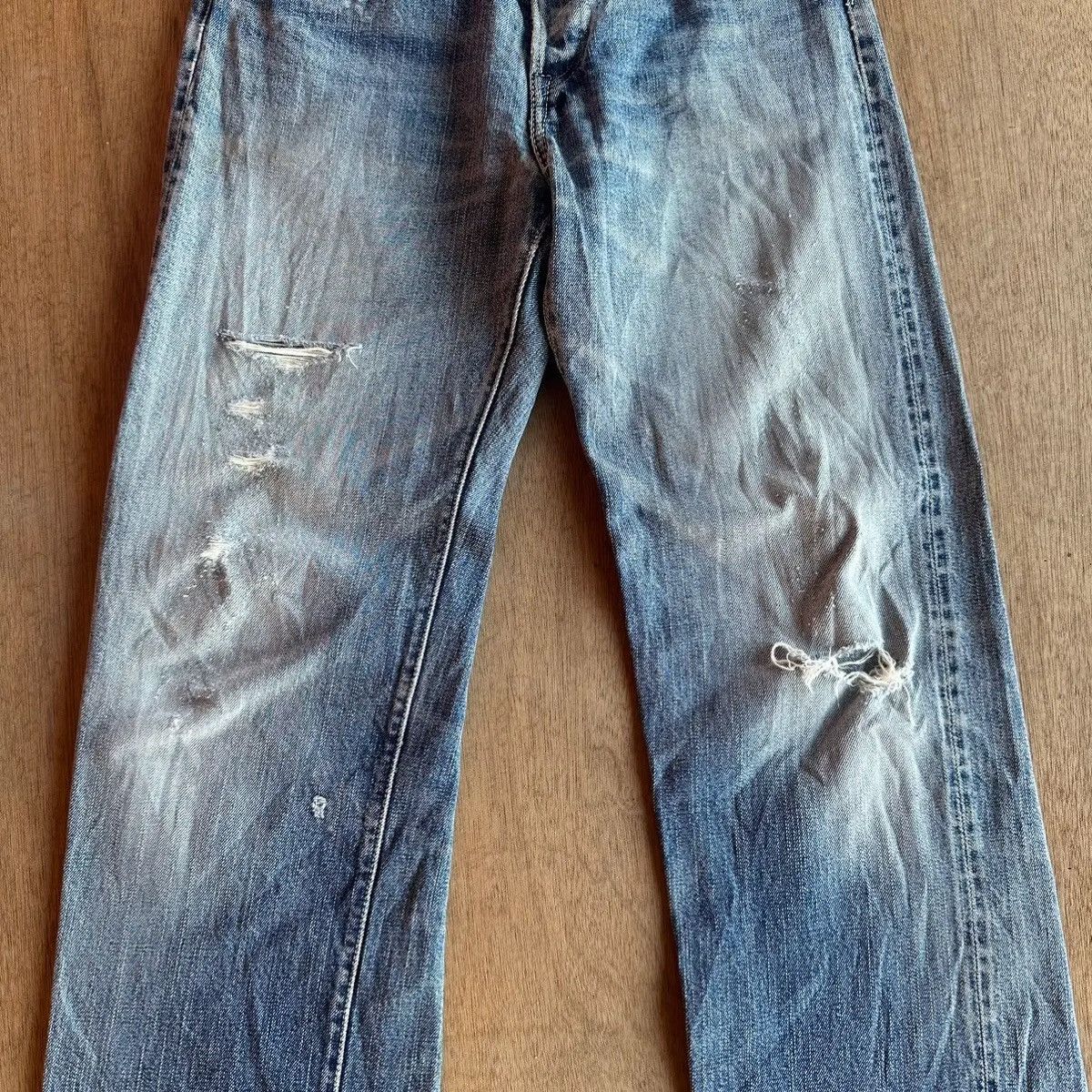 The Flat Head THE FLAT HEAD 18oz DENIM SELVEDGE/REDLINE DISTRESSED PANTS Size US 30 / EU 46 - 4 Thumbnail