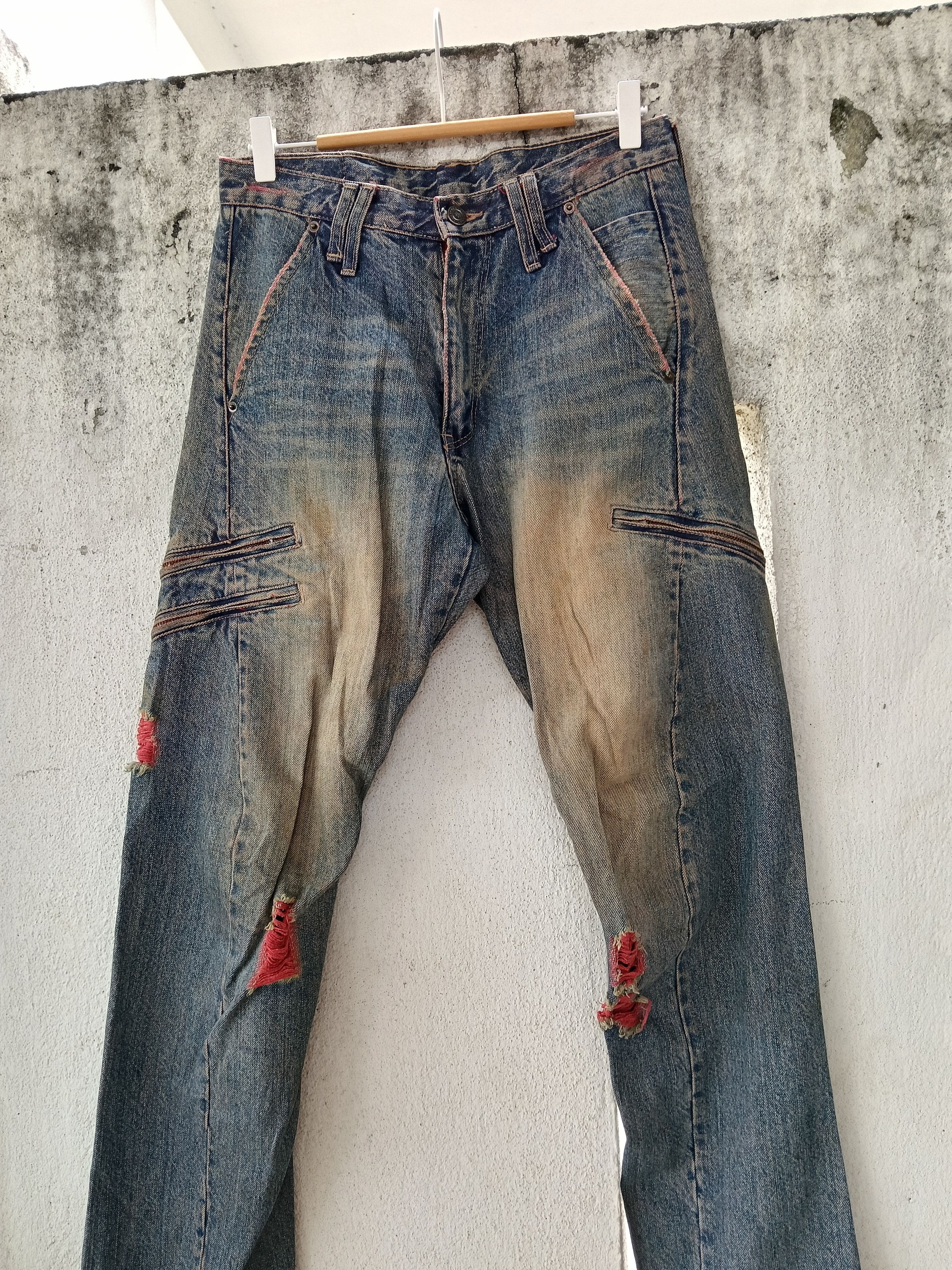 If Six Was Nine 💥 Japanese Brand Goddess Distressed Denim Twisted Leg💥 Size US 31 - 3 Thumbnail