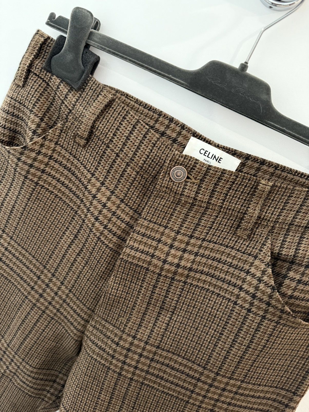 Celine × Hedi Slimane Celine Prince of Wales Checkered Dylan Flared Wool Pants 30 Size US 30 / EU 46 - 4 Thumbnail