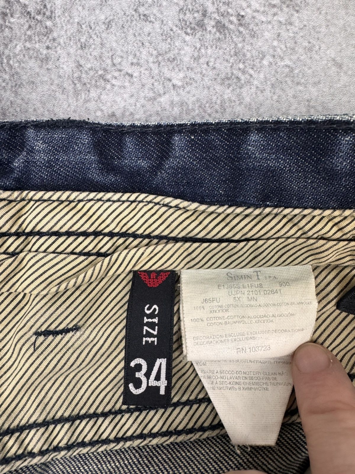 Emporio Armani Emporio Armani Men Denim Pants Jeans Blue Straight Fit Size US 34 / EU 50 - 10 Thumbnail