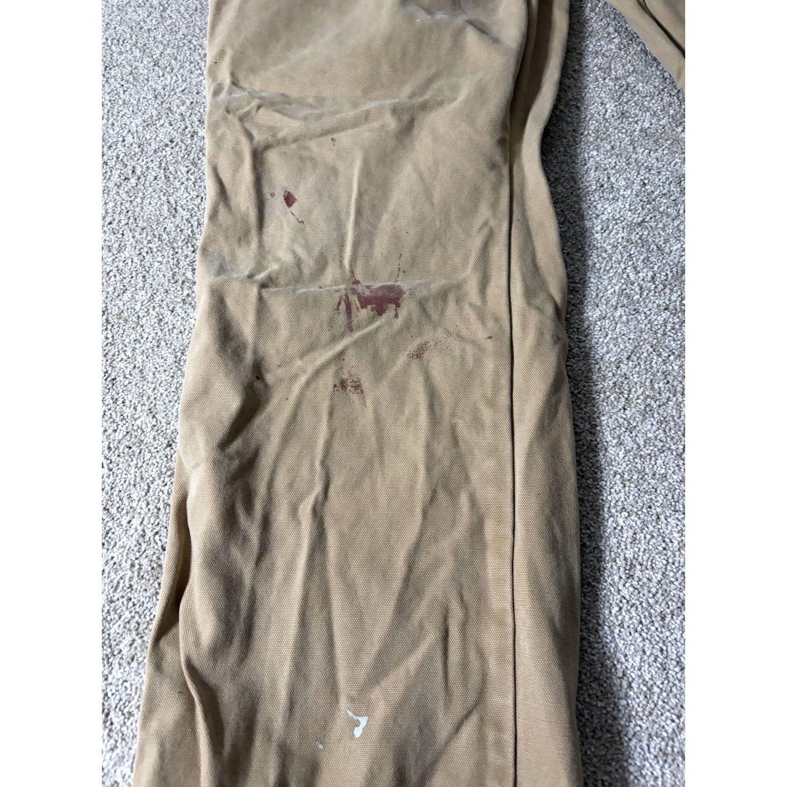 Vintage RK Brand Carpenter Pants Mens 42x32 Beige Canvas Relaxed Fit Utility Workwear Pants Size US 42 / EU 58 - 3 Thumbnail