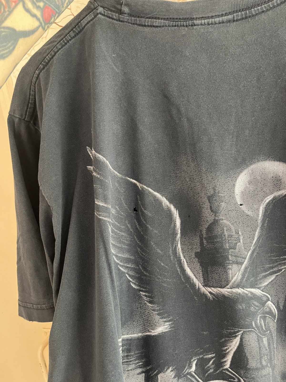 Vintage Rare Y2K ©️2006 Hero Buff Gothic Raven Skull Tee Size US XL / EU 56 / 4 - 9 Thumbnail