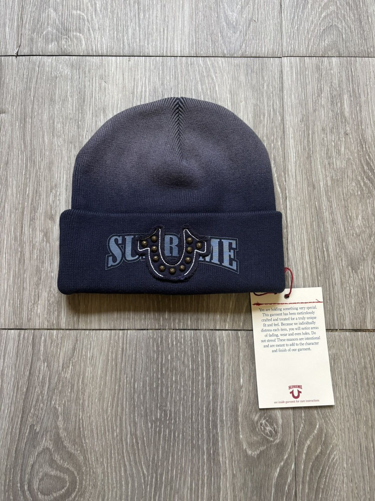 Supreme × True Religion Supreme True Religion Navy Beanie FW25 Size ONE SIZE - 2 Thumbnail