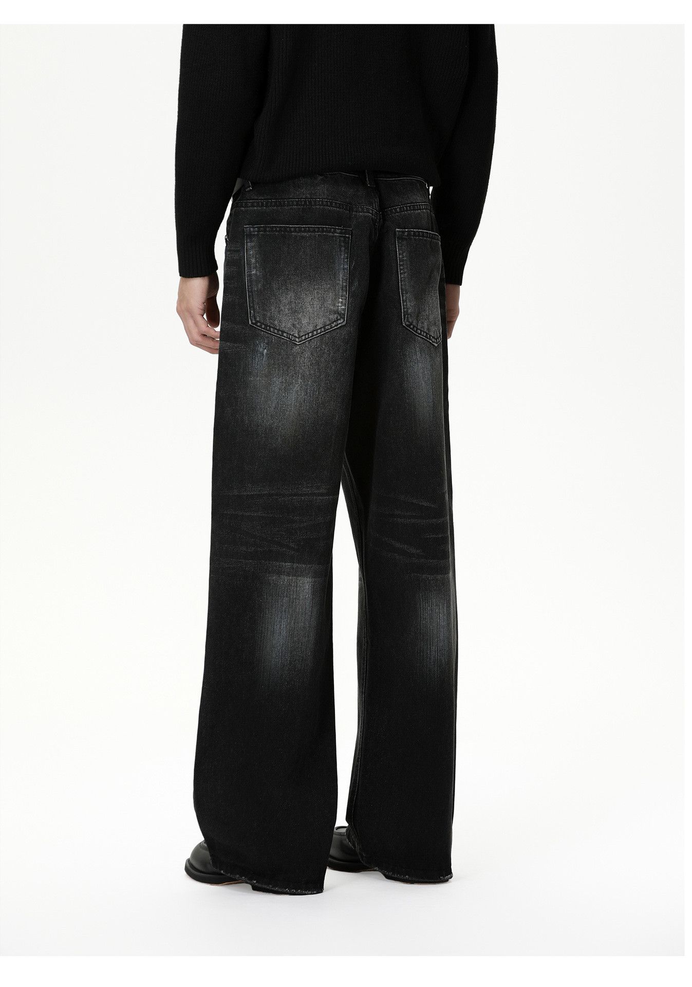 Jean American distressed retro straight leg loose washed jeans Size US 32 / EU 48 - 5 Thumbnail