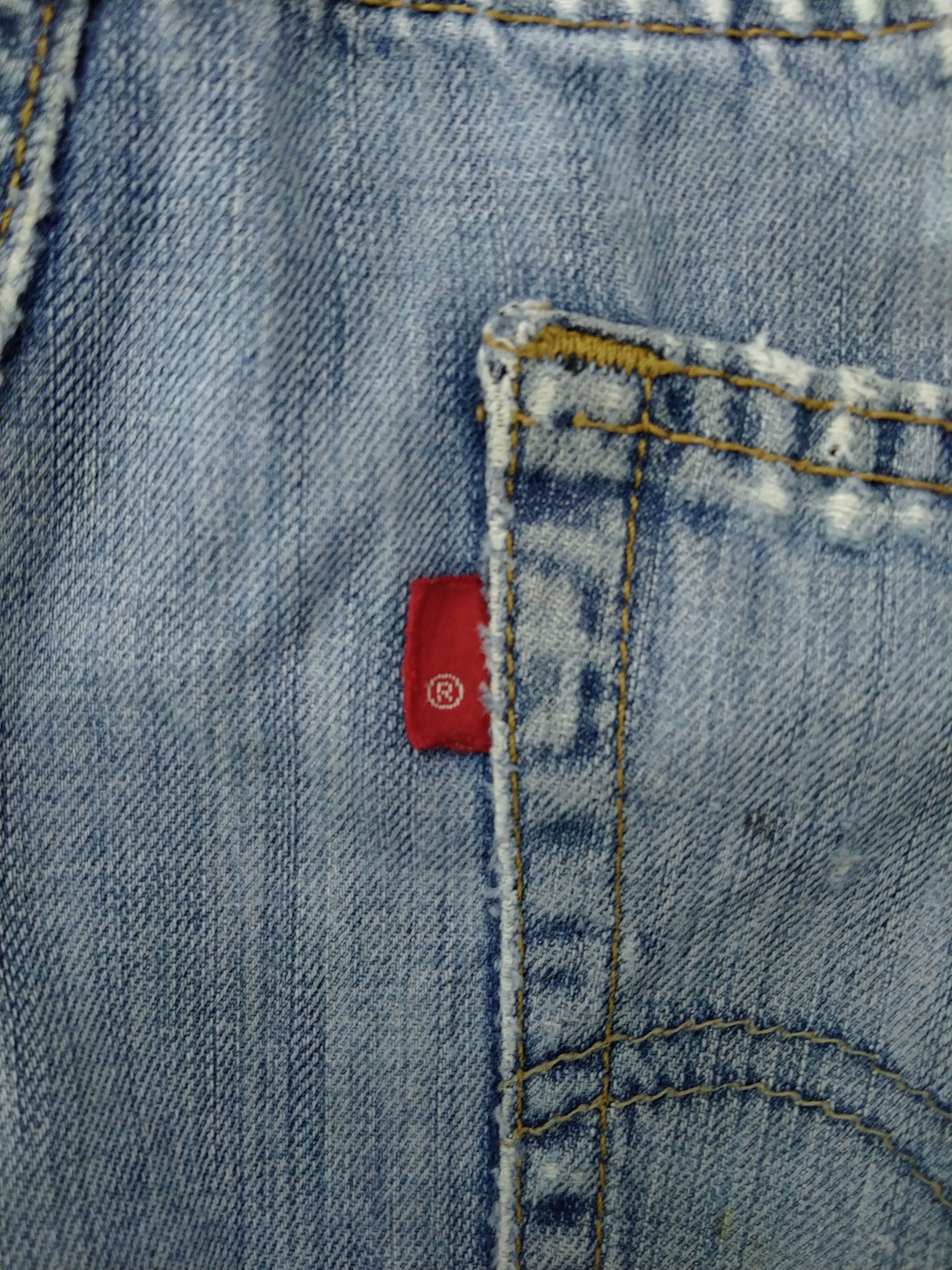 Japanese Brand Vintage Levi's 505 Straight Ripped Denim 35x30.5 JN165 Size US 35 - 15 Thumbnail