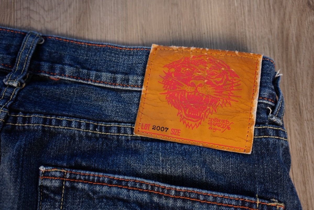 Christian Audigier × Ed Hardy Vintage Y2K Ed Hardy Dragon Embroidered Baggy Jeans 42x32 Size US 42 / EU 58 - 5 Thumbnail