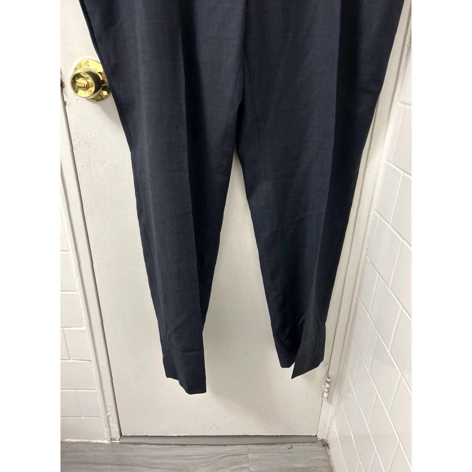 Ralph Lauren Lauren Ralph Lauren Dress Pants Mens 52x33 Navy 100% Wool Plaid Trousers Flat Front Zip Button Zipper Classic Dress Pants Mens Size US 36 / EU 52 - 3 Thumbnail