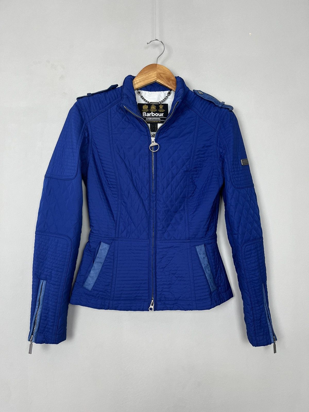 Barbour Barbour International Black Streak Nylon Quilted Jacket Size S / US 4 / IT 40 - 2 Thumbnail