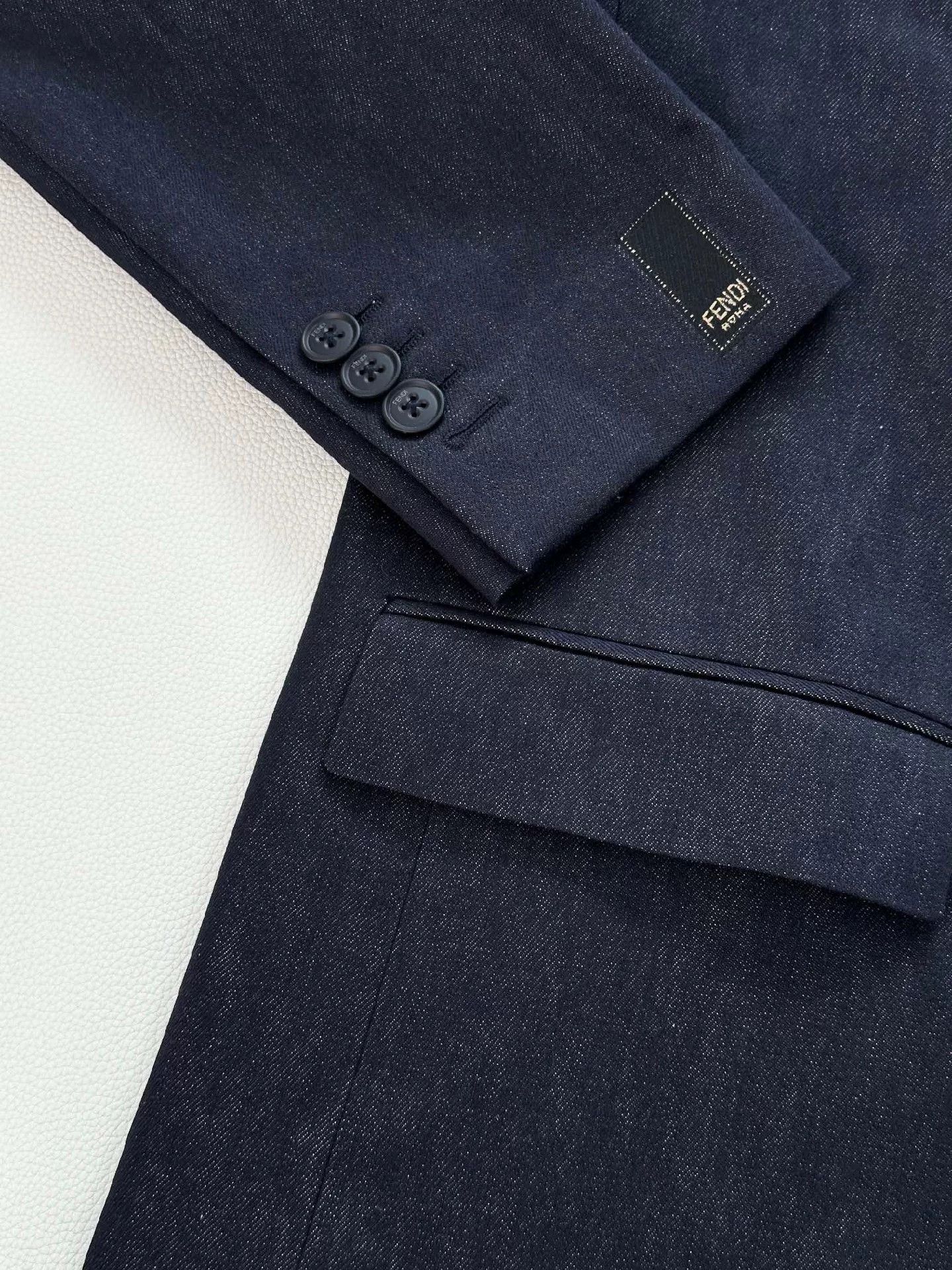 Fendi Fendi Men's Blue Cotton Denim Coat Size US L / EU 52-54 / 3 - 2 Thumbnail