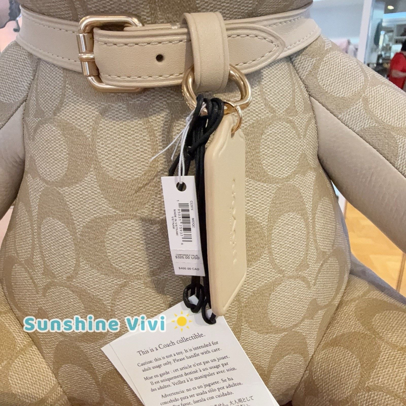 Coach NWT COACH Large Collectible Bear Teddy Bear CE974 Chalk Size ONE SIZE - 4 Thumbnail