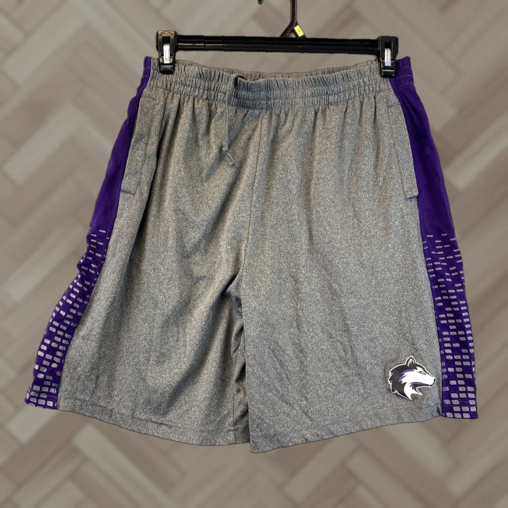 Vintage Men's Athletic Shorts | IB Gray Soft Fleece Blend Drawstring Large | Casual Activewear | Regular Fit | 90s Sports Menswear Size US 33 - 1 Thumbnail