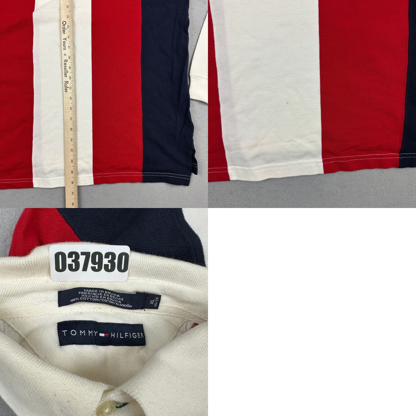 Tommy Hilfiger VINTAGE Tommy Hilfiger Shirt Men XL Red Rugby Polo Spell Out Y2K 2001 Striped Logo Size US XL / EU 56 / 4 - 8 Thumbnail