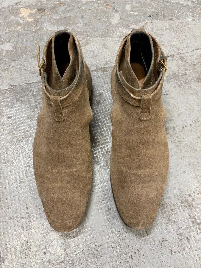 Saint Laurent Paris AW2013 Saint Laurent Jodhpur Beige Suede Leather Boots Size US 10 / EU 43 - 2 Thumbnail