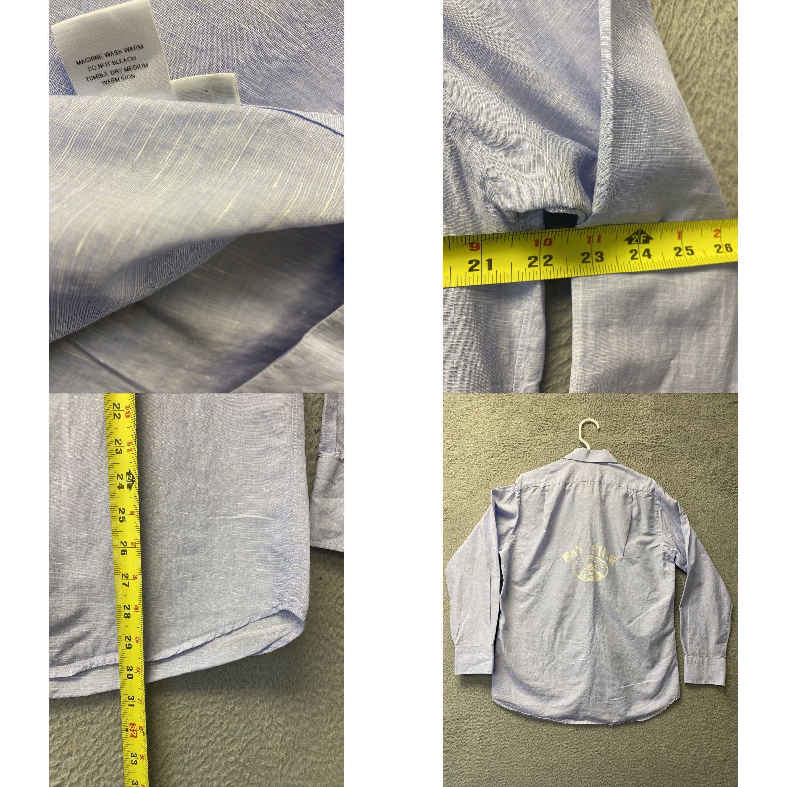 Vintage ASCOT CHANG Dress Shirt XL Blue Solid Long Sleeve Athletic Fit 100% Cotton Mens Size US XL / EU 56 / 4 - 8 Thumbnail
