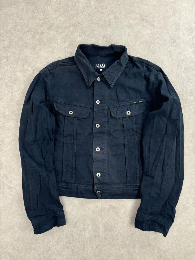 Dolce & Gabbana 2000s Dolce & Gabbana Navy Trucker Jacket Size US L / EU 52-54 / 3 - 1 Thumbnail
