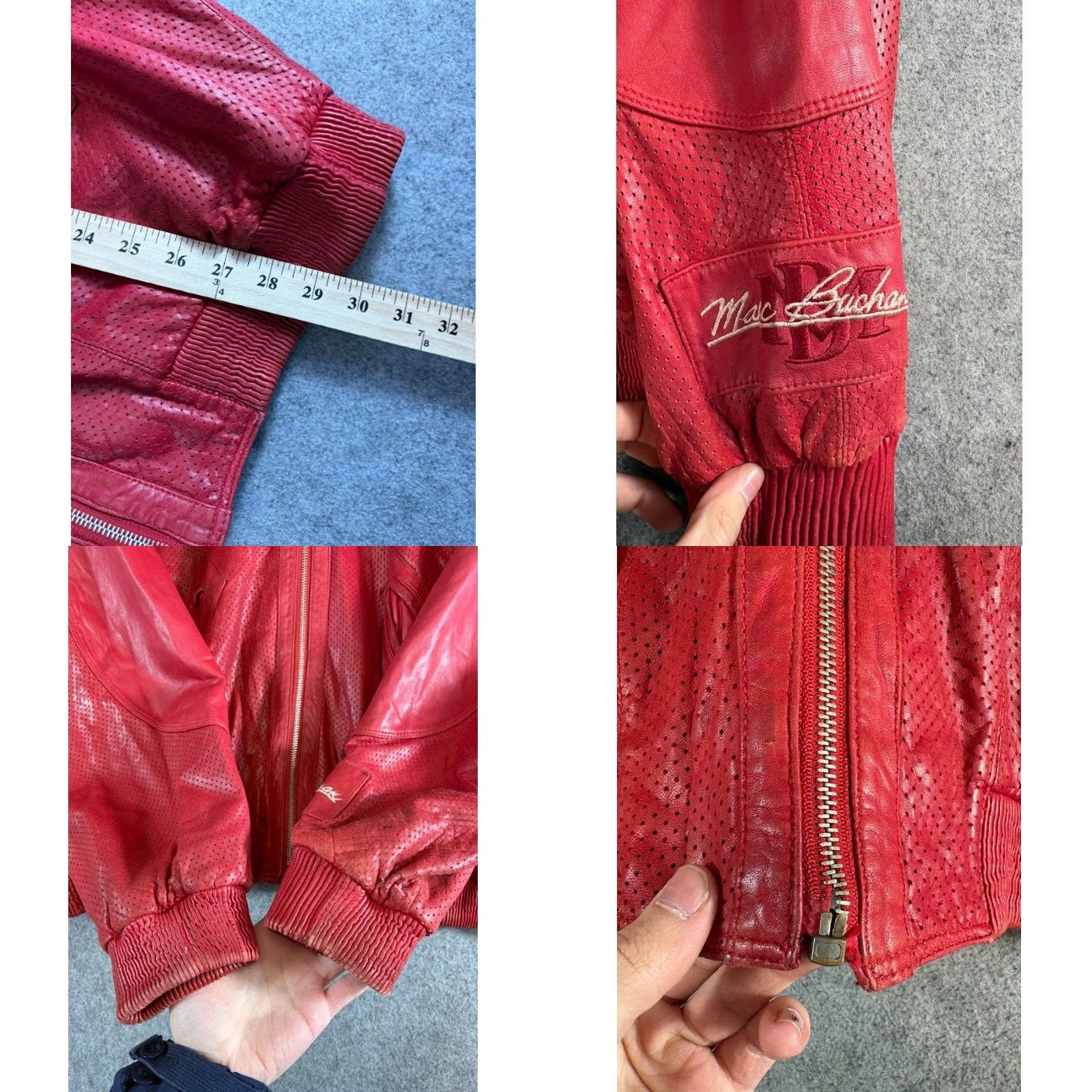 Pelle Pelle VINTAGE Pelle Pelle Marc Buchanan Leather Bomber Jacket Men 48 Red Zip Up Streetwear Ladies? Size US M / EU 48-50 / 2 - 8 Thumbnail