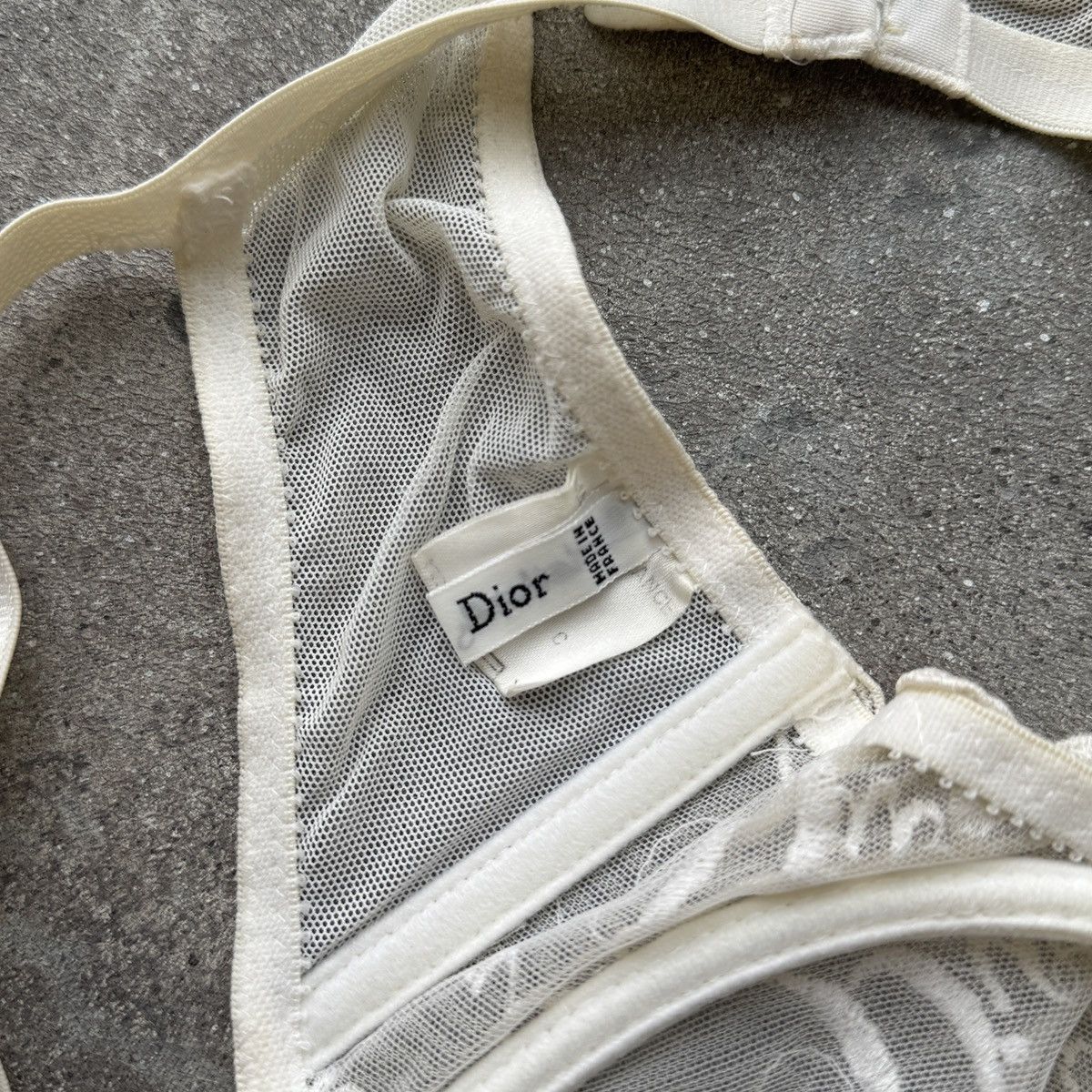 Dior Christian Dior Vintage Embroidered Lace Mesh Bra Size ONE SIZE - 11 Thumbnail