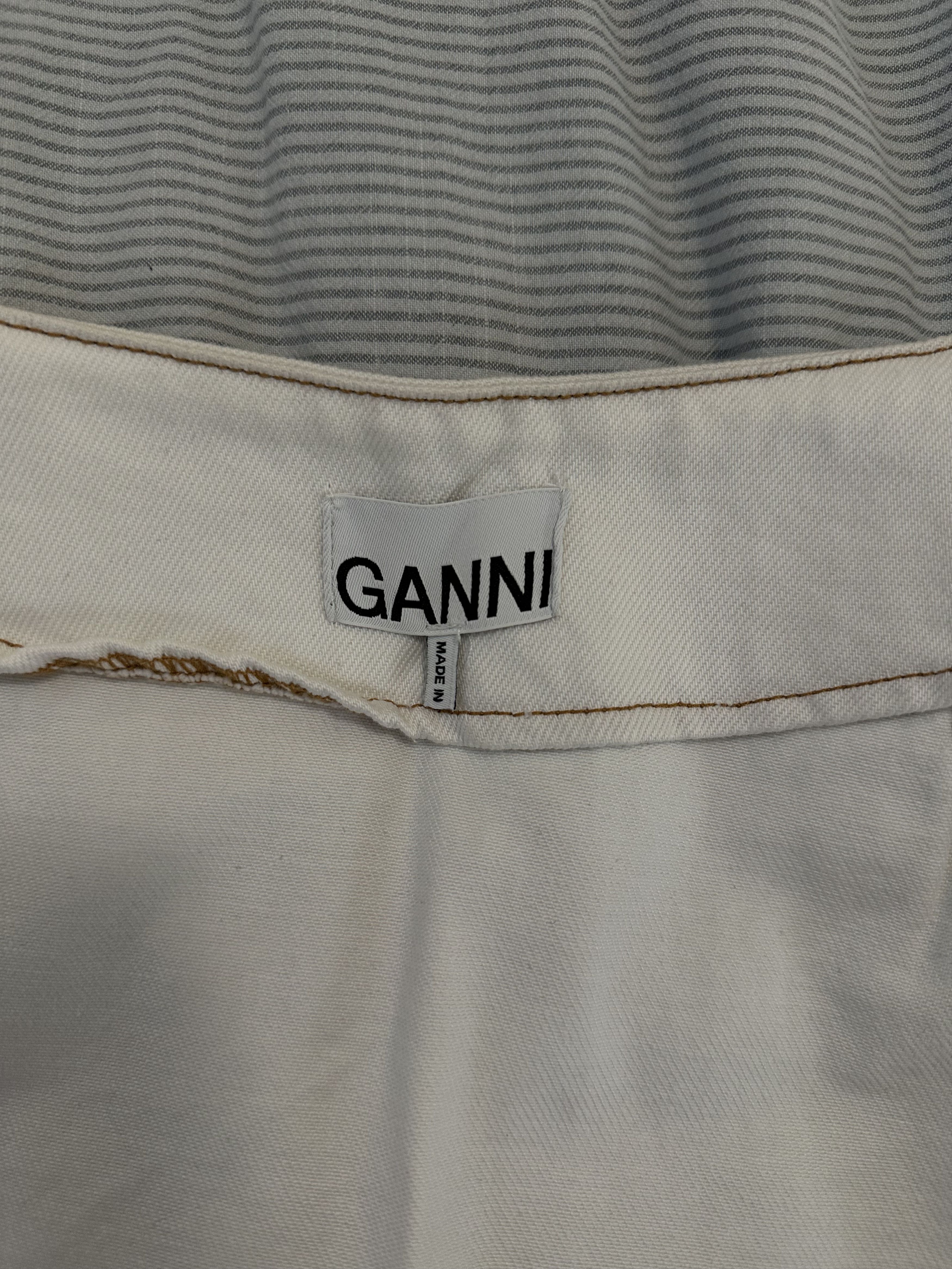 Ganni White Denim Mini Skirt Size 26" / US 2 / IT 38 - 3 Thumbnail