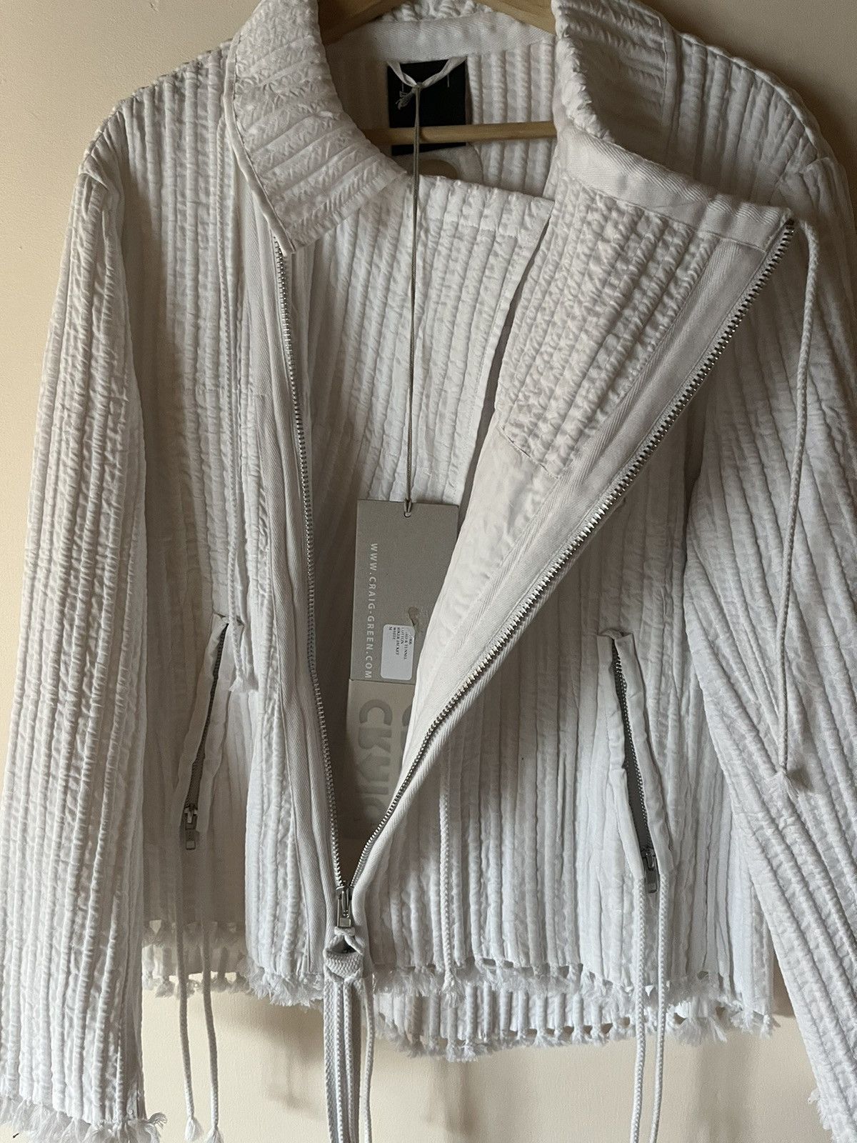 Craig Green SS18 tunnel cord biker jacket in white Size US M / EU 48-50 / 2 - 3 Thumbnail