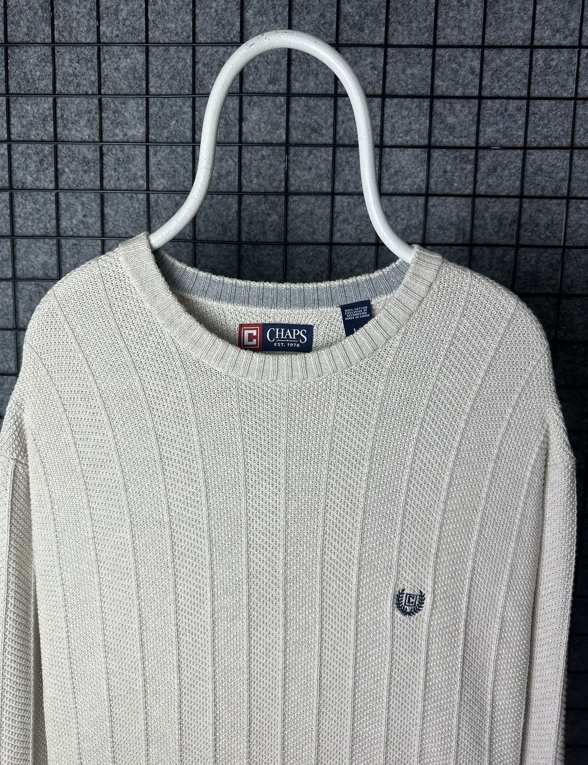 Chaps × Chaps Ralph Lauren × Vintage Chaps Vintage Embroidered Logo Cotton Sweater Size L Size US L / EU 52-54 / 3 - 2 Thumbnail
