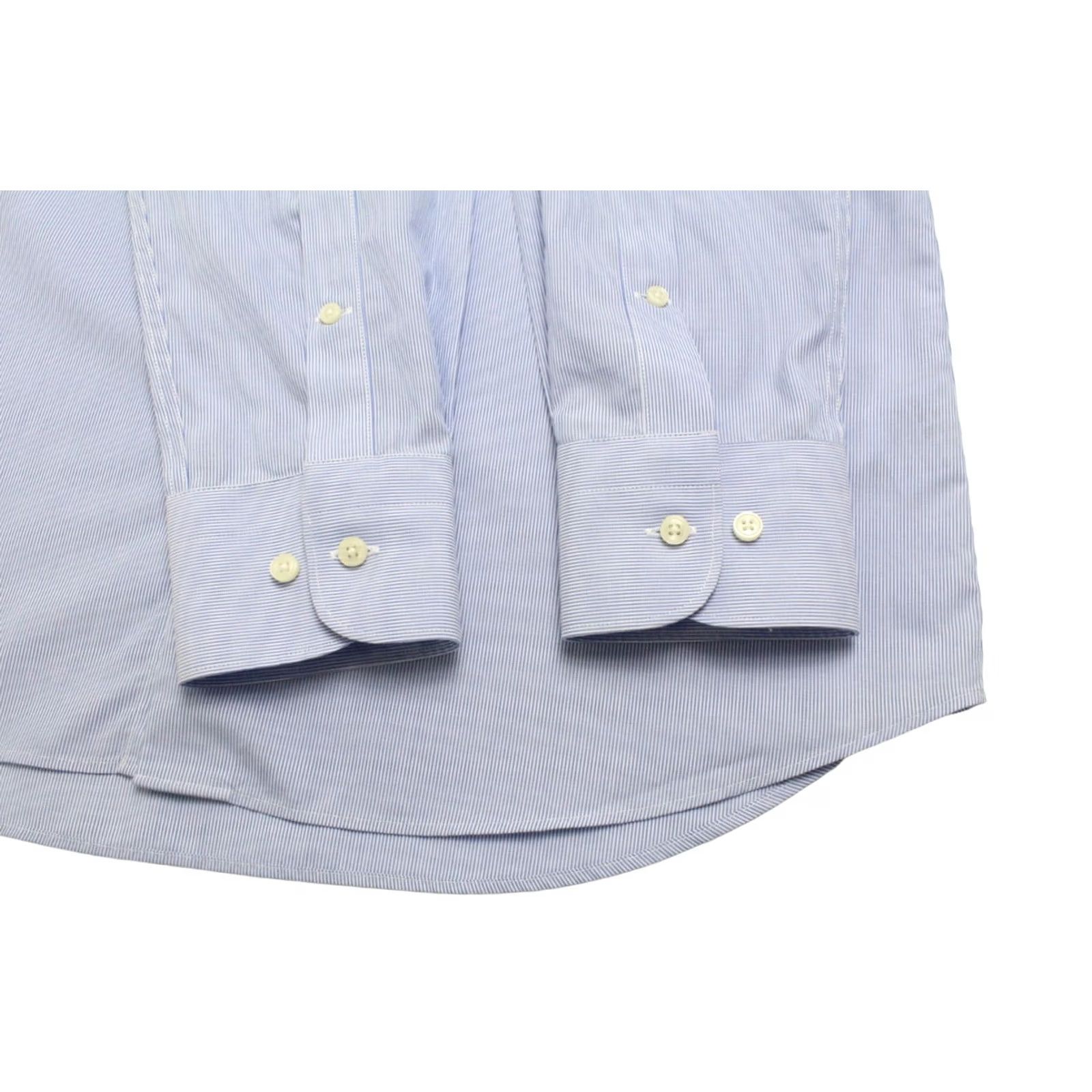 Suitsupply Suitsupply Shirt Men Extra Slim Formal 42-7 / 16 1/2L Pinstriped Dress Shirt Blue Carded Size 42-7 / 16 1/2L Mens Size 42R - 5 Thumbnail