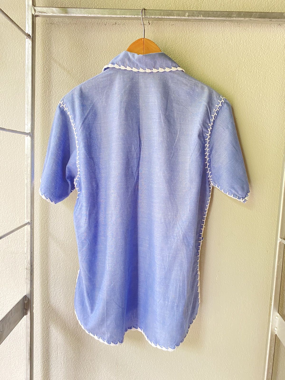 Vintage CROCHET LADDERWORK SHORT SLEEVE SHIRT NOT BODE Size US M / EU 48-50 / 2 - 6 Thumbnail