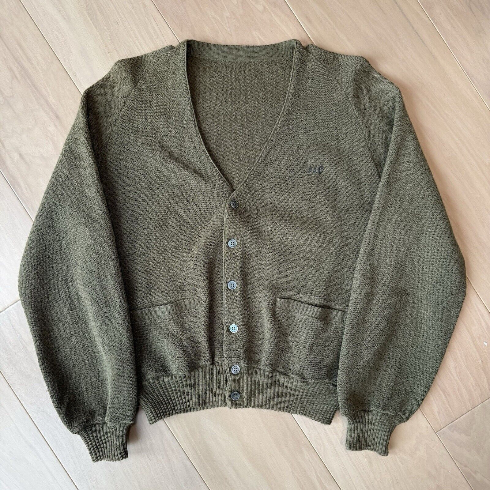 Vintage Vintage Wool Cardigan Small Green 70s Made in USA Union Size US S / EU 44-46 / 1 - 2 Thumbnail