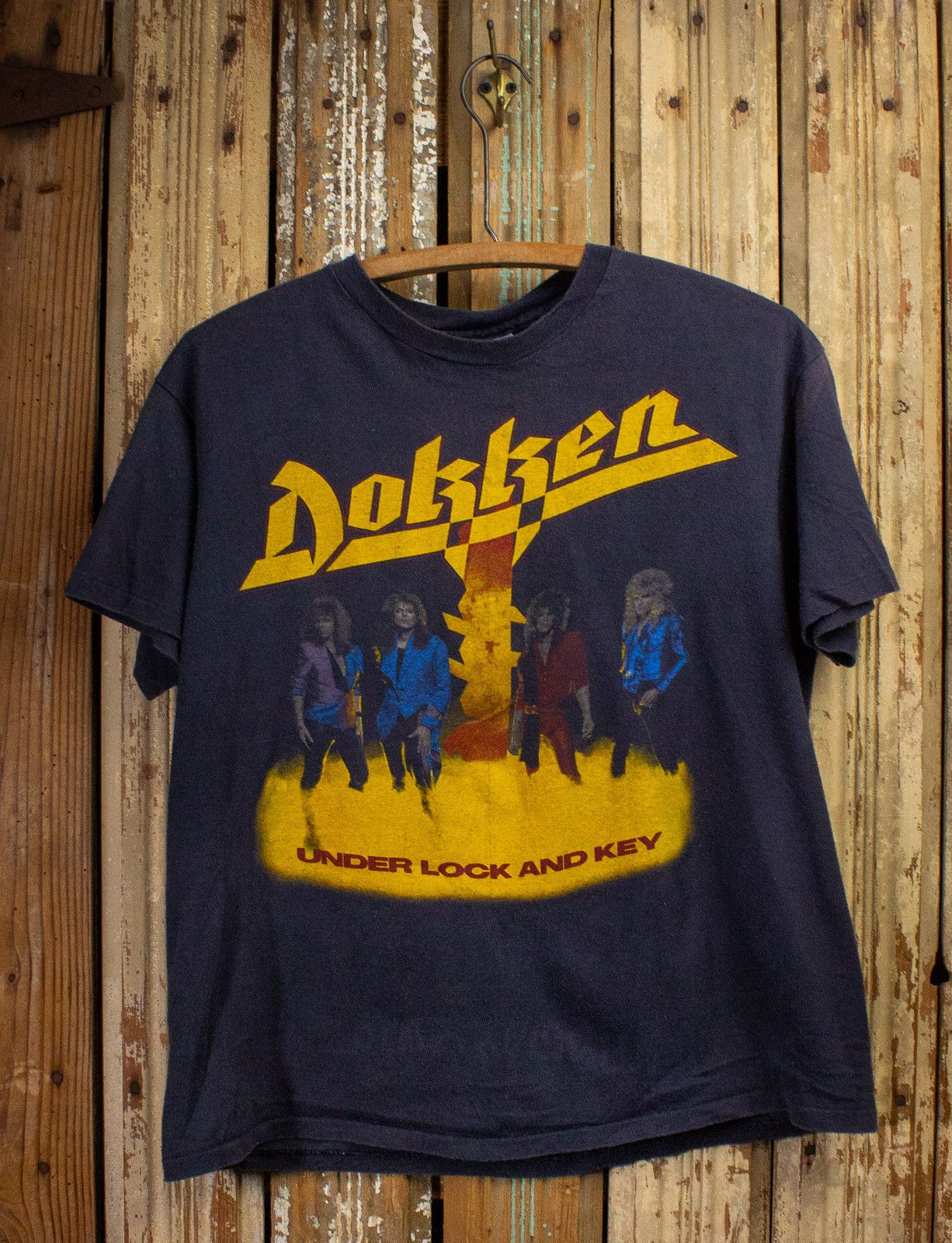 image of Band Tees x Vintage Dokken Under Lock And Key Concert T Shirt 80's in Black, Men's (Size Large)