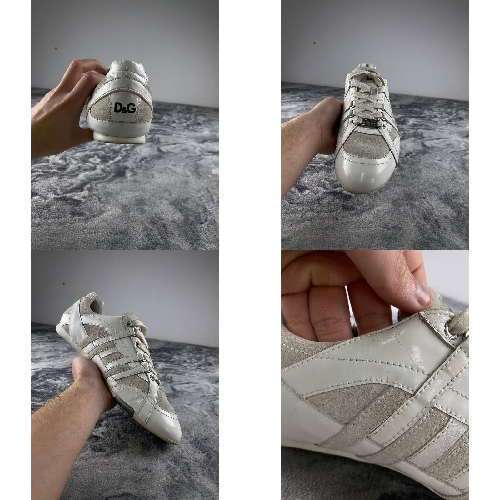 Dolce & Gabbana VINTAGE Dolce&Gabbana Sneaker Men White 41.5 Leather Casual Lace Up Round Toe Comfort Size US 9 / EU 42 - 9 Thumbnail