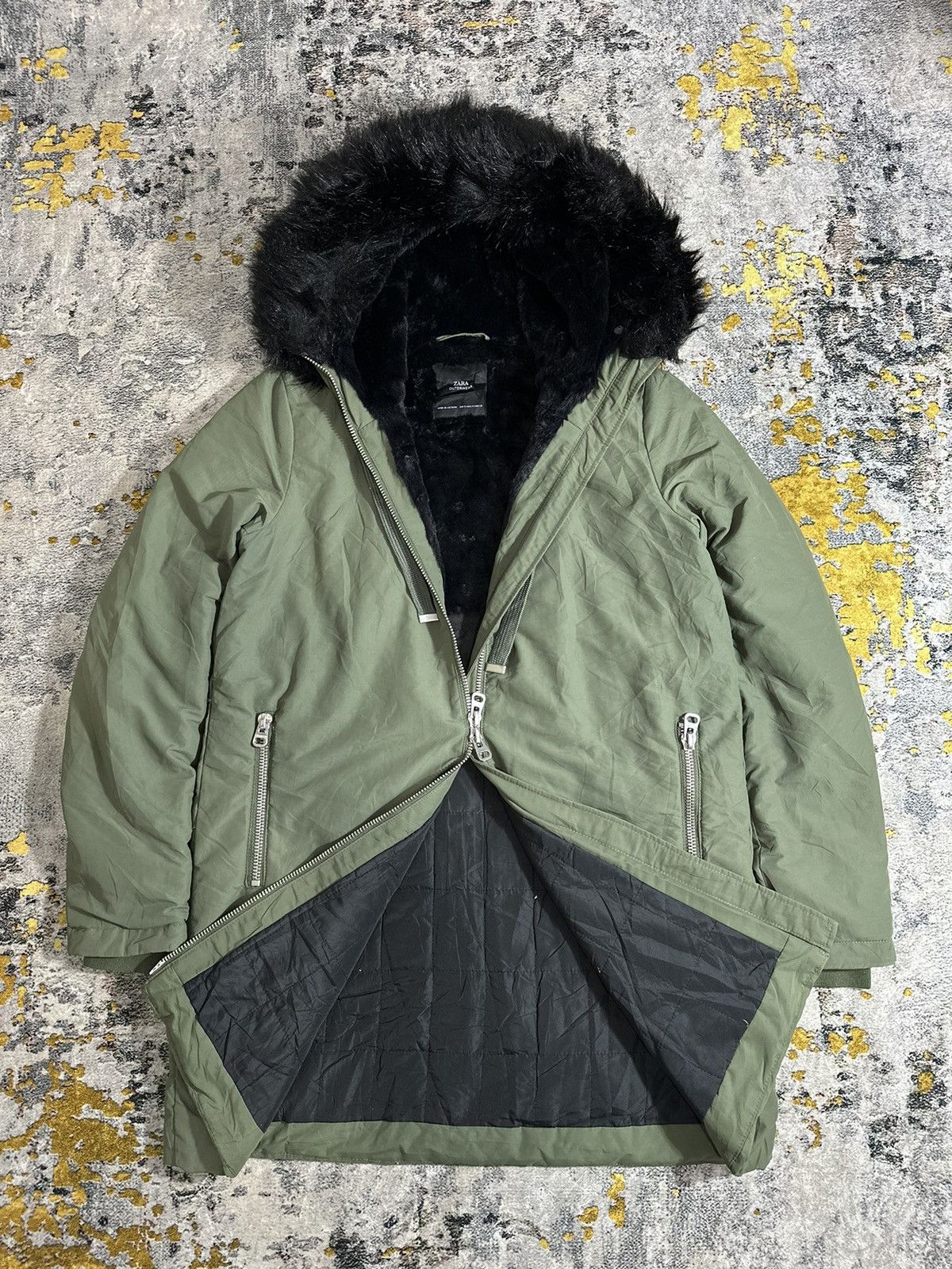 Beauty Beast ZARA BLACK FUR Parka & Mohair IF SIX WAS NINE LGB STYLE Size US L / EU 52-54 / 3 - 1 Thumbnail