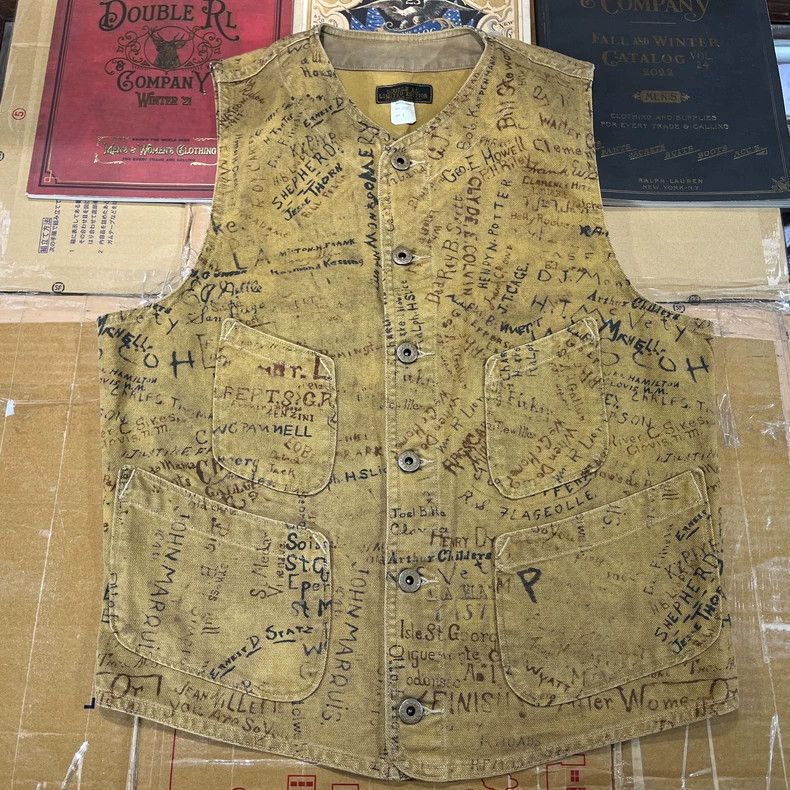 RRL Ralph Lauren RRL Limited Graffiti Vest Size US S / EU 44-46 / 1 - 1 Thumbnail