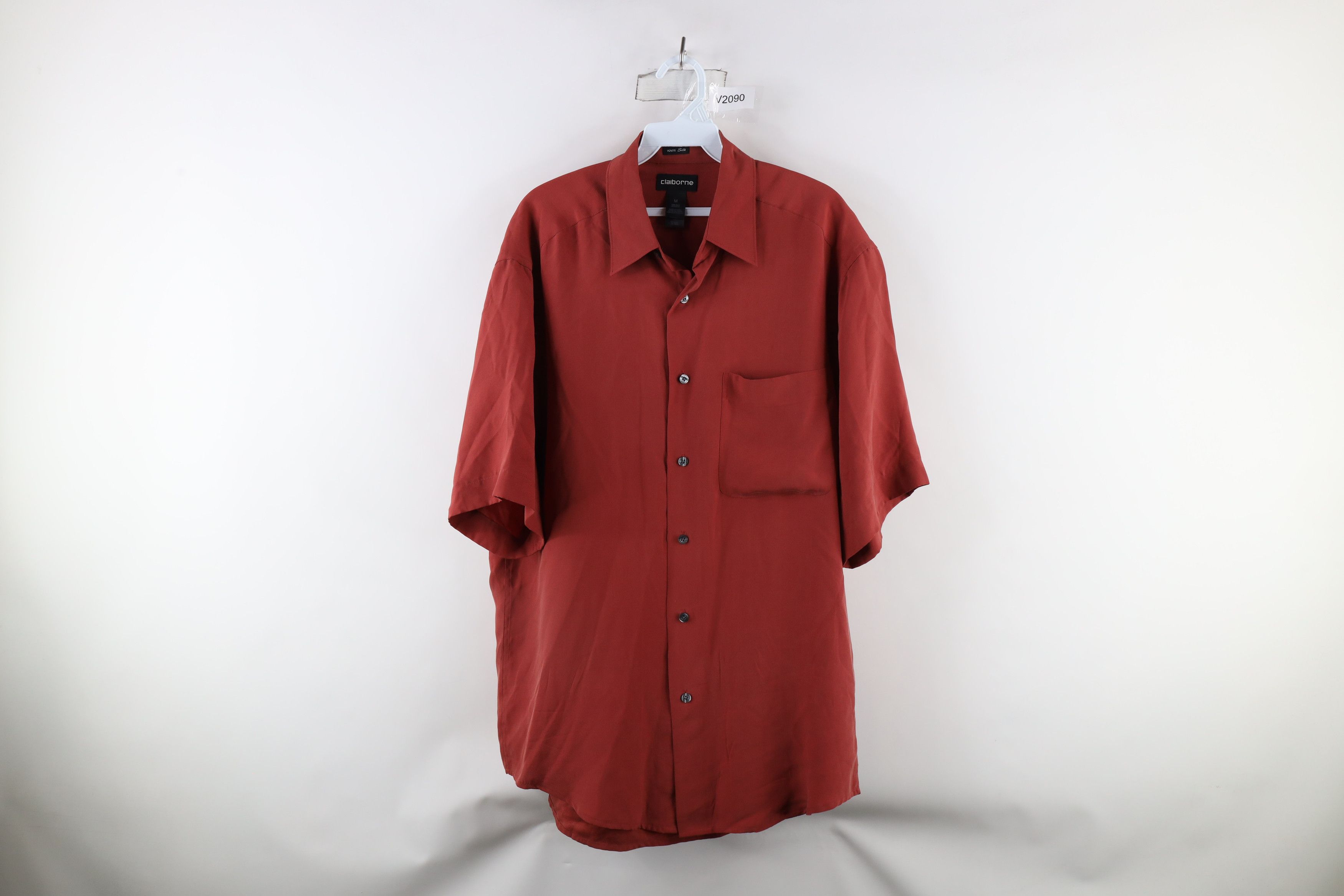 Vintage Vintage 90s Streetwear Ribbed Silk Short Sleeve Button Shirt Size US M / EU 48-50 / 2 - 1 Thumbnail