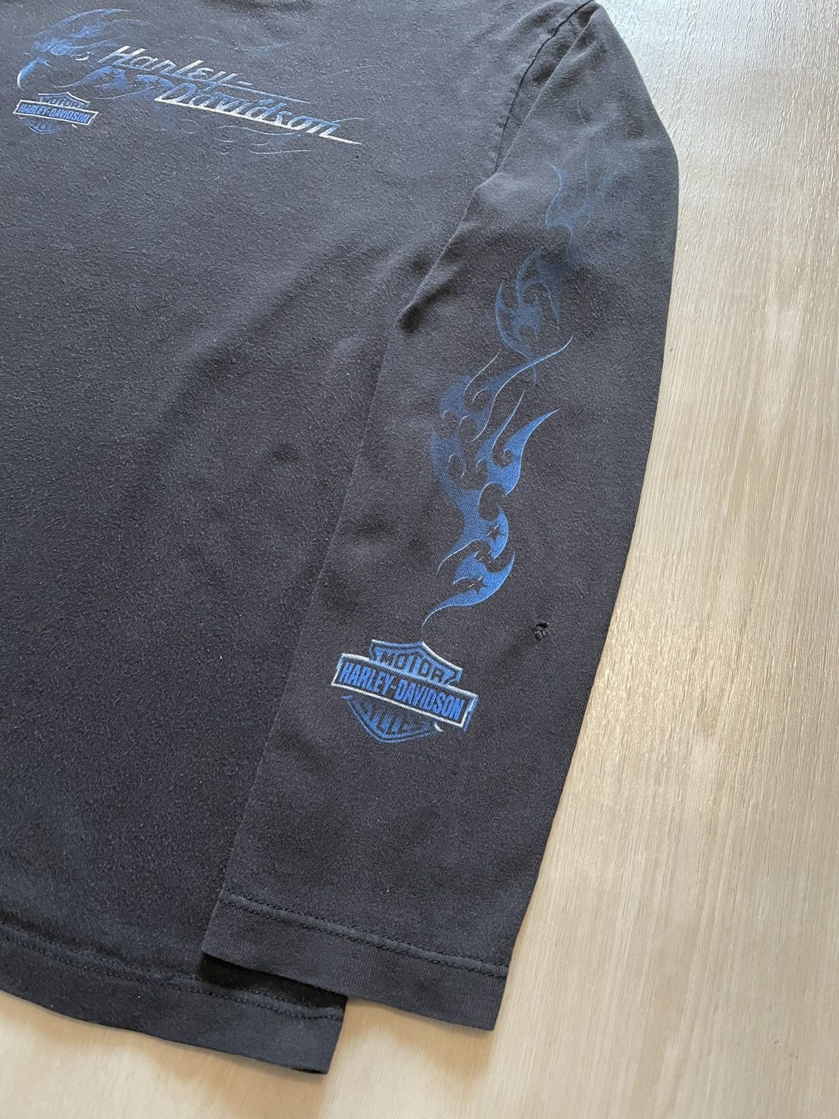 Harley Davidson × Vintage Vintage 90s Harley Davidson Eagle Blue Flames Medium Size US S / EU 44-46 / 1 - 2 Thumbnail