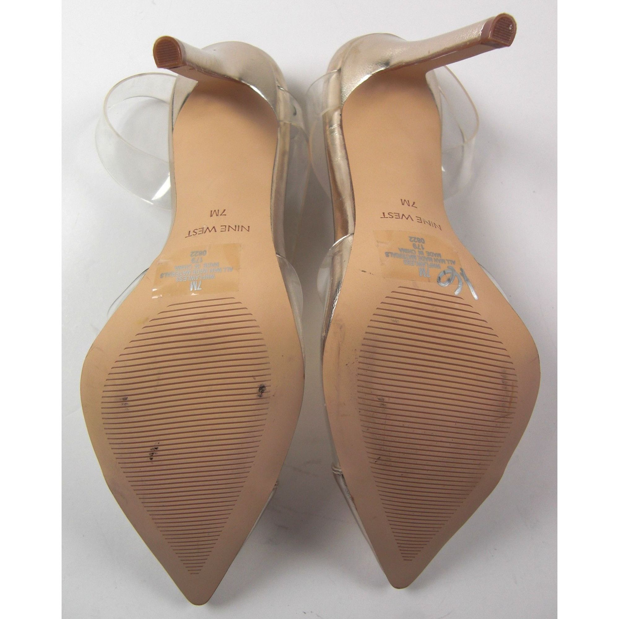 Nine West Nine West High Heel Shoes Women's 7M Gold Slingback Stiletto Size US 7 / IT 37 - 6 Thumbnail
