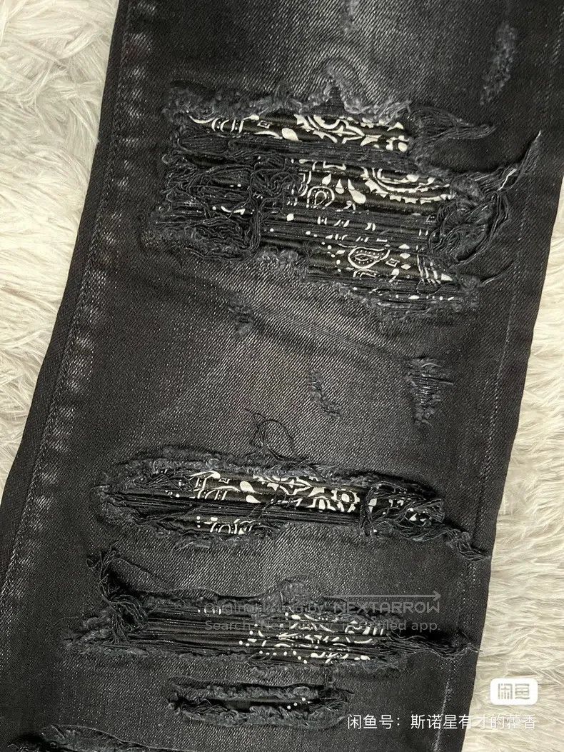 Amiri Amiri Piebald cashew flower big destruction denim pants Size US 31 - 2 Thumbnail